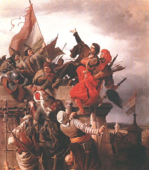 El héroe húngaro de Belgrado, Titus Dugović, en una pintura húngara del siglo XIX. El héroe húngaro de Belgrado, Titus Dugović, en una pintura húngara del siglo XIX.